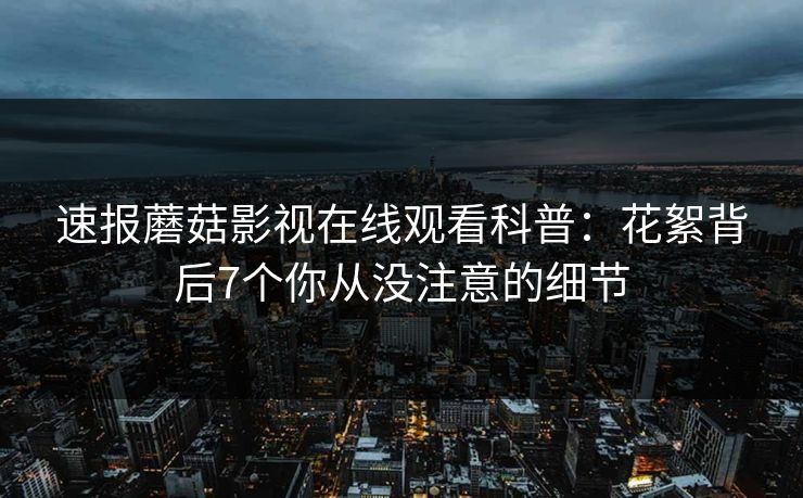 速报蘑菇影视在线观看科普：花絮背后7个你从没注意的细节