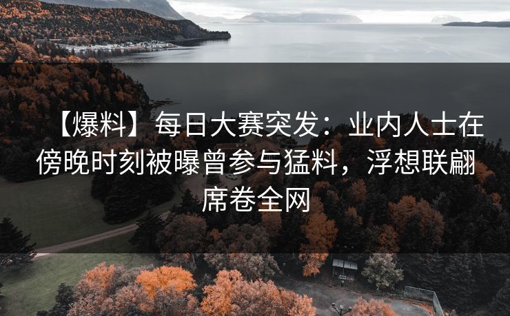 【爆料】每日大赛突发：业内人士在傍晚时刻被曝曾参与猛料，浮想联翩席卷全网
